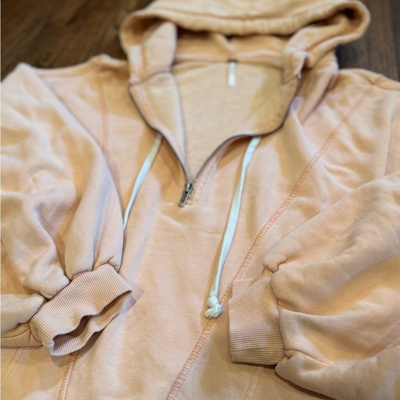 Free People Orange Pink Oversized High Road Pullover  Sweatshirt Size Medium - Picture 4 of 8